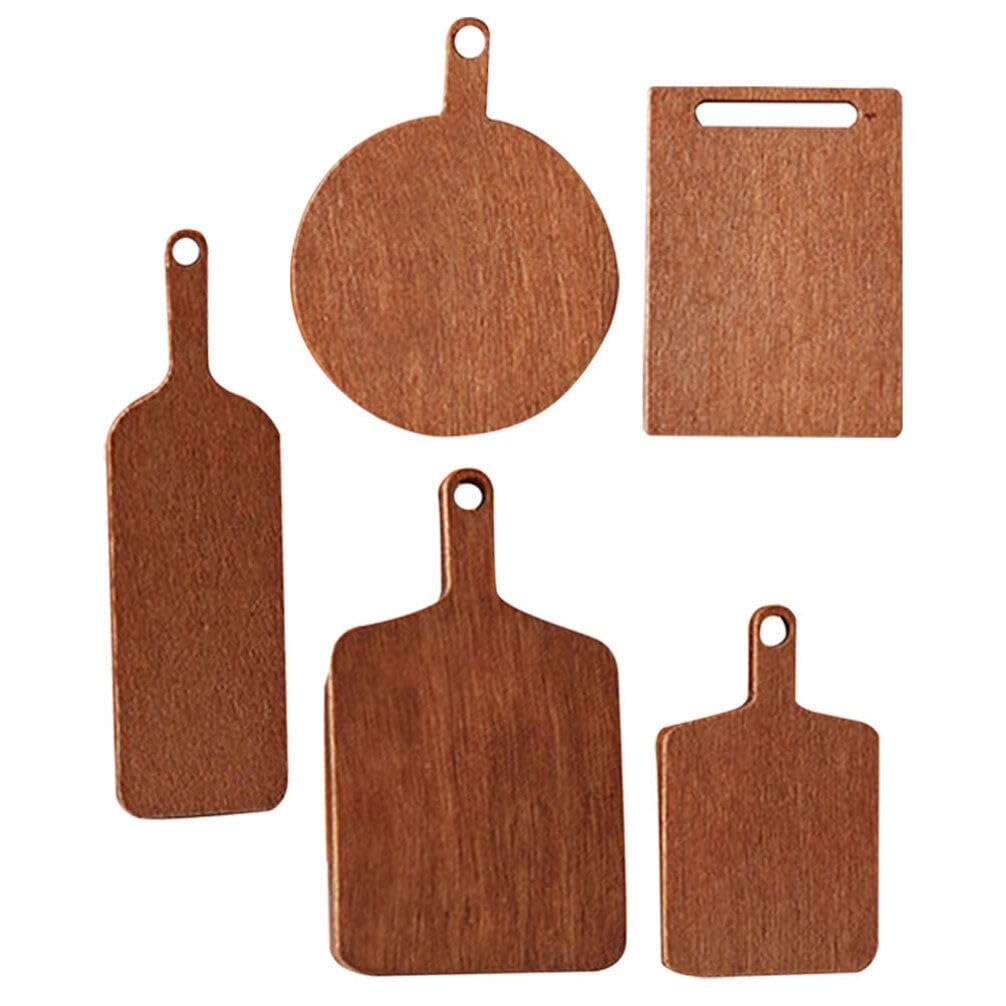 Alipis 5-Piece Miniature Wooden Cutting Board Set - Tiny Dollhouse Charcuterie Boards for Mini Kitchen Accessories | Perfect for Dollhouse Decor, DIY Miniature Projects & Collectible Displays