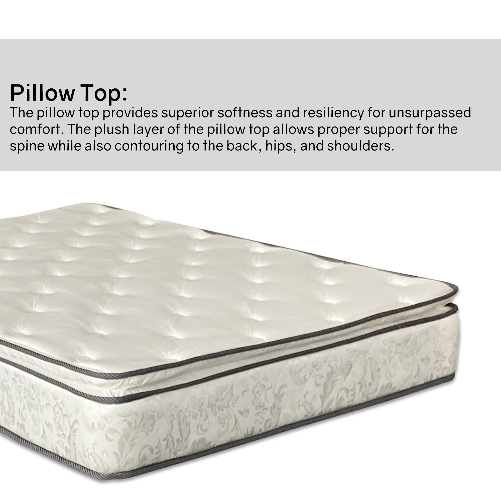 10-Inch Medium Plush Pillowtop Innerspring Mattress with 4