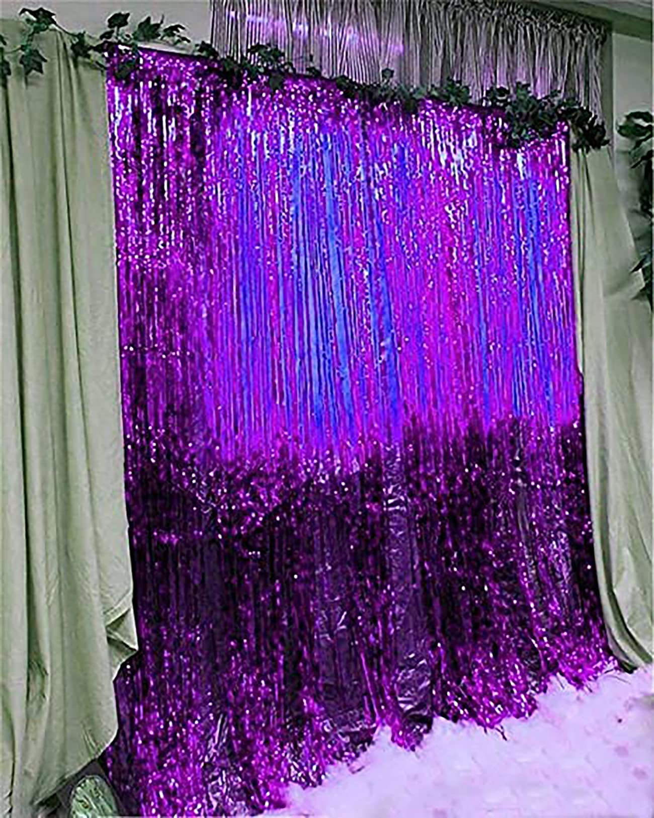 2025 Graduation Party Decorations - Purple & Gold Foil Fringe Curtains for Women's Birthday, Eid Mubarak & ISU Celebrations | Perfect for Graduation Ceremonies, Birthday Parties & Holiday Decor