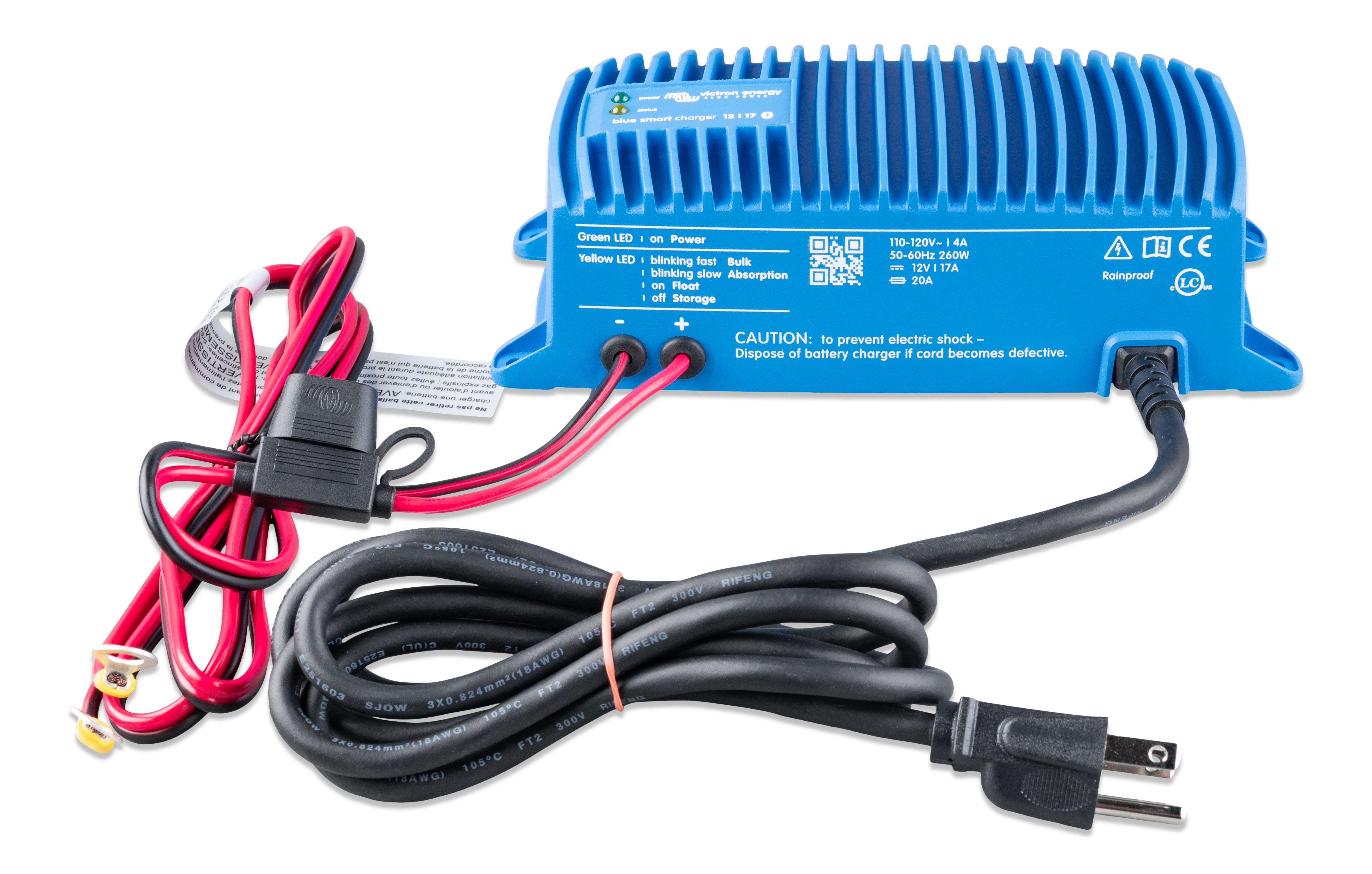 Victron Energy Blue Smart IP67 12V/25A Waterproof Battery Charger - 230V CEE 7/7 Plug for Marine, RV & Solar Power Systems | Perfect for Boats, Campers & Off-Grid Applications | BPC122547006