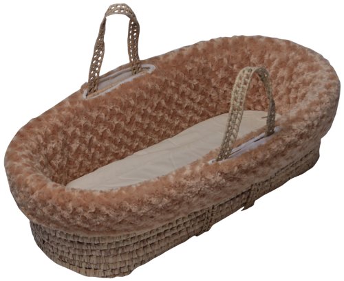 Rosy Chenille Baby Doll Moses Basket - Soft & Cozy Camel Color for Newborns & Toddlers - Perfect for Nursery, Playtime & Gift Giving