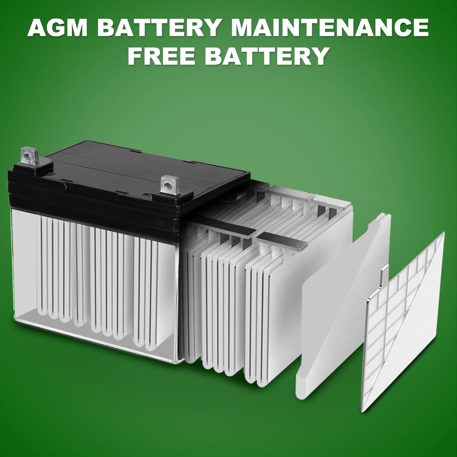 12V 350CCA AGM Lawn & Garden Battery - Group U1 Rechargeable SLA Starting Battery for Lawn Mowers, Tractors - Compatible with John Deere, Toro, Cub Cadet, Craftsman - Perfect for Outdoor Power Equipment & Small Engine Vehicles