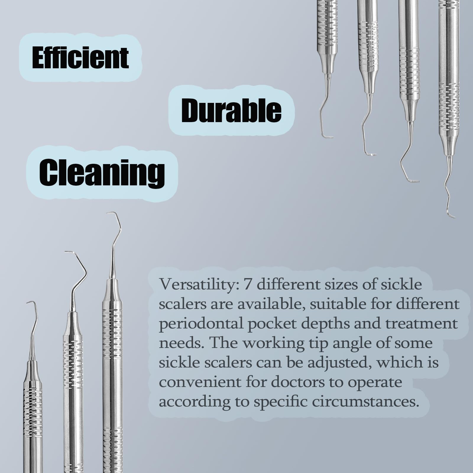 Professional Stainless Steel Dental Double Ended Sickle Scaler Tool - 7# Tartar and Plaque Remover for Teeth Cleaning | Perfect for Dentists, Hygienists & Home Dental Care