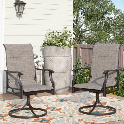 Padded Grayish Brown Swivel Chairs