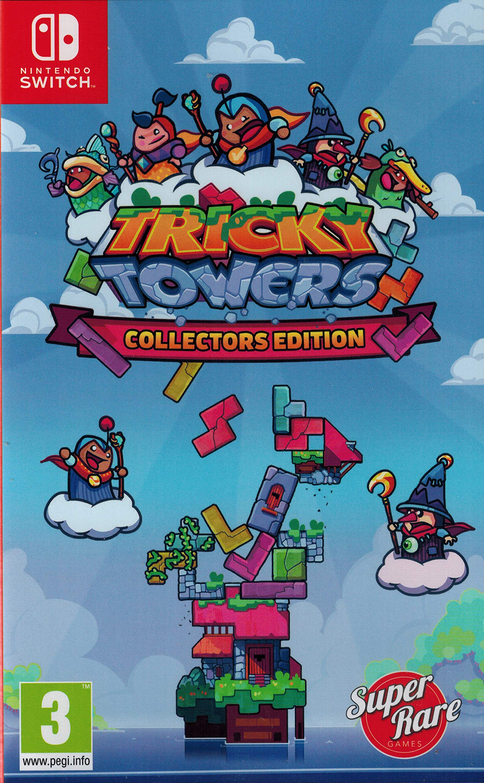 Super Rare Games SRG#32: Tricky Towers Collector's Edition for Nintendo Switch - Fun Physics Puzzle Game for Parties & Family Game Nights