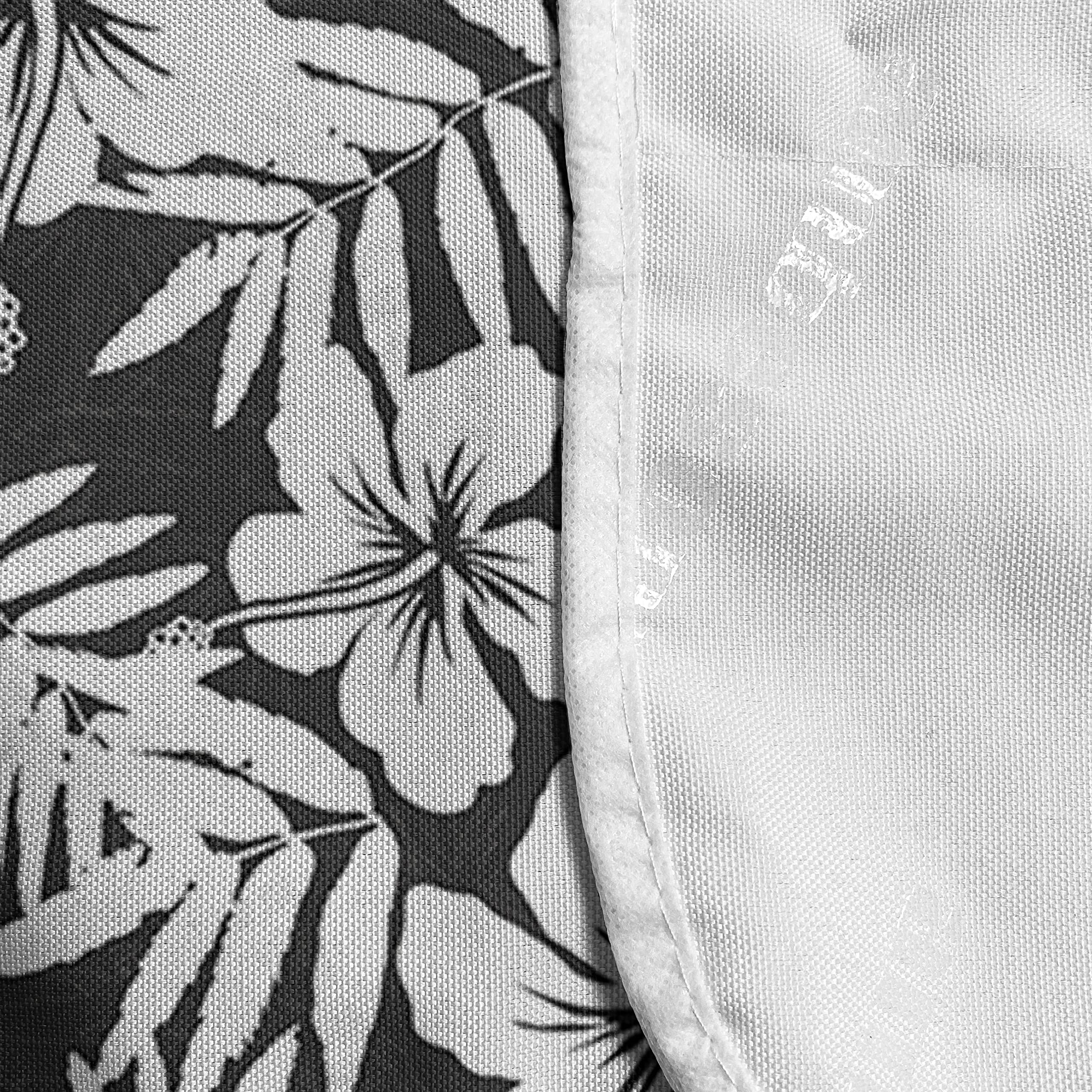 Ambesonne Tropical Microwave Cover - Waterproof Hibiscus Flowers & Fern Leaves Design, 36