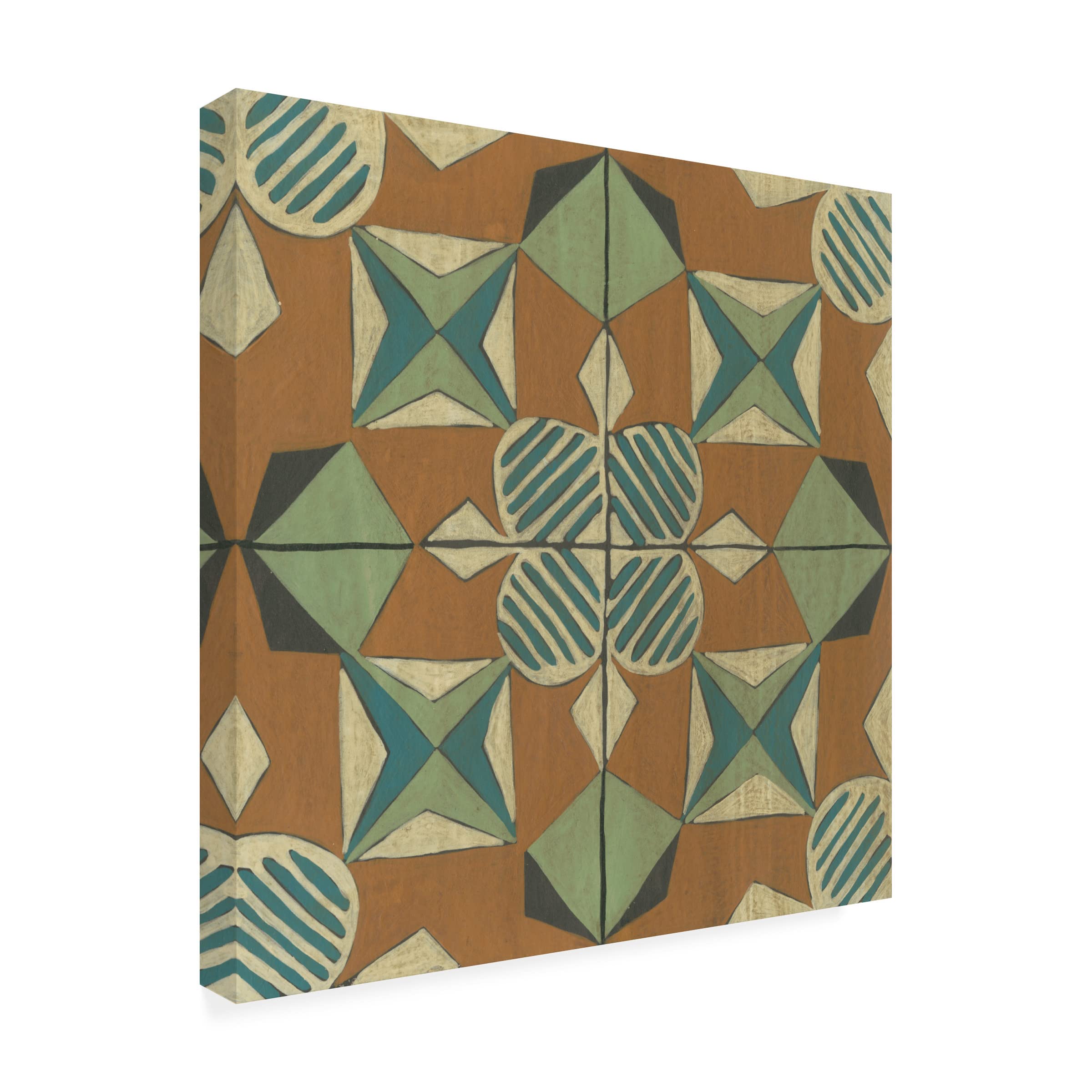 Trademark Fine Art 'Fraser Tile VIII' Canvas Wall Art by Chariklia Zarris - Modern Abstract Painting for Living Room, Bedroom & Office Decor