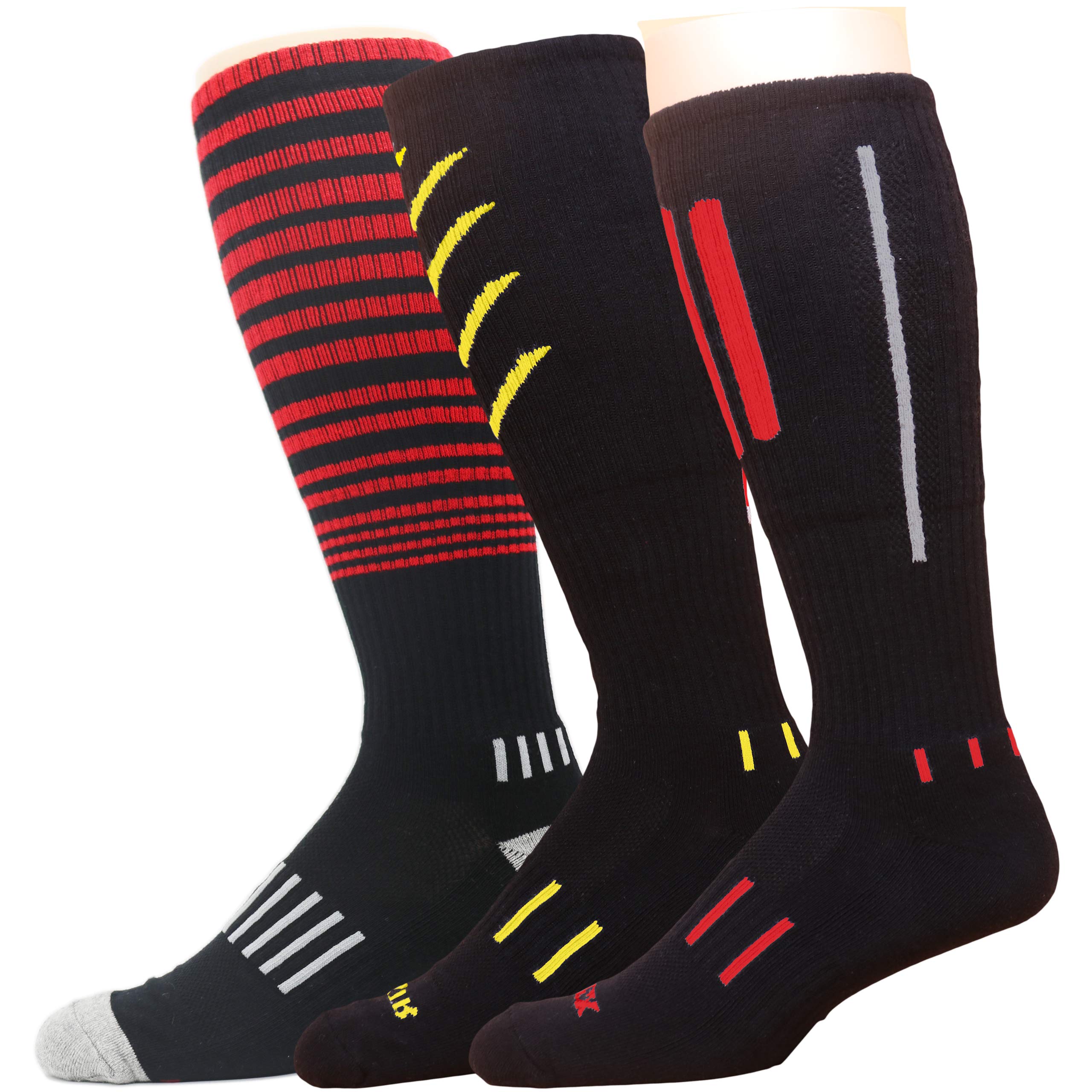 3-Pack Premium Deadlift Full-Cushion Fitness Knee-High Socks for Men & Women - Supportive Workout Socks for Weightlifting, CrossFit & Gym Training