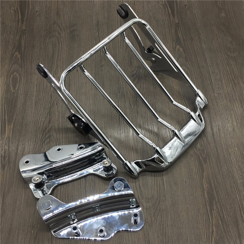 2009-2013 Harley Davidson Road King SM Air Wing Two-Up Luggage Rack with Hardware Kit - Heavy Duty Motorcycle Touring Accessory for Long Rides & Road Trips
