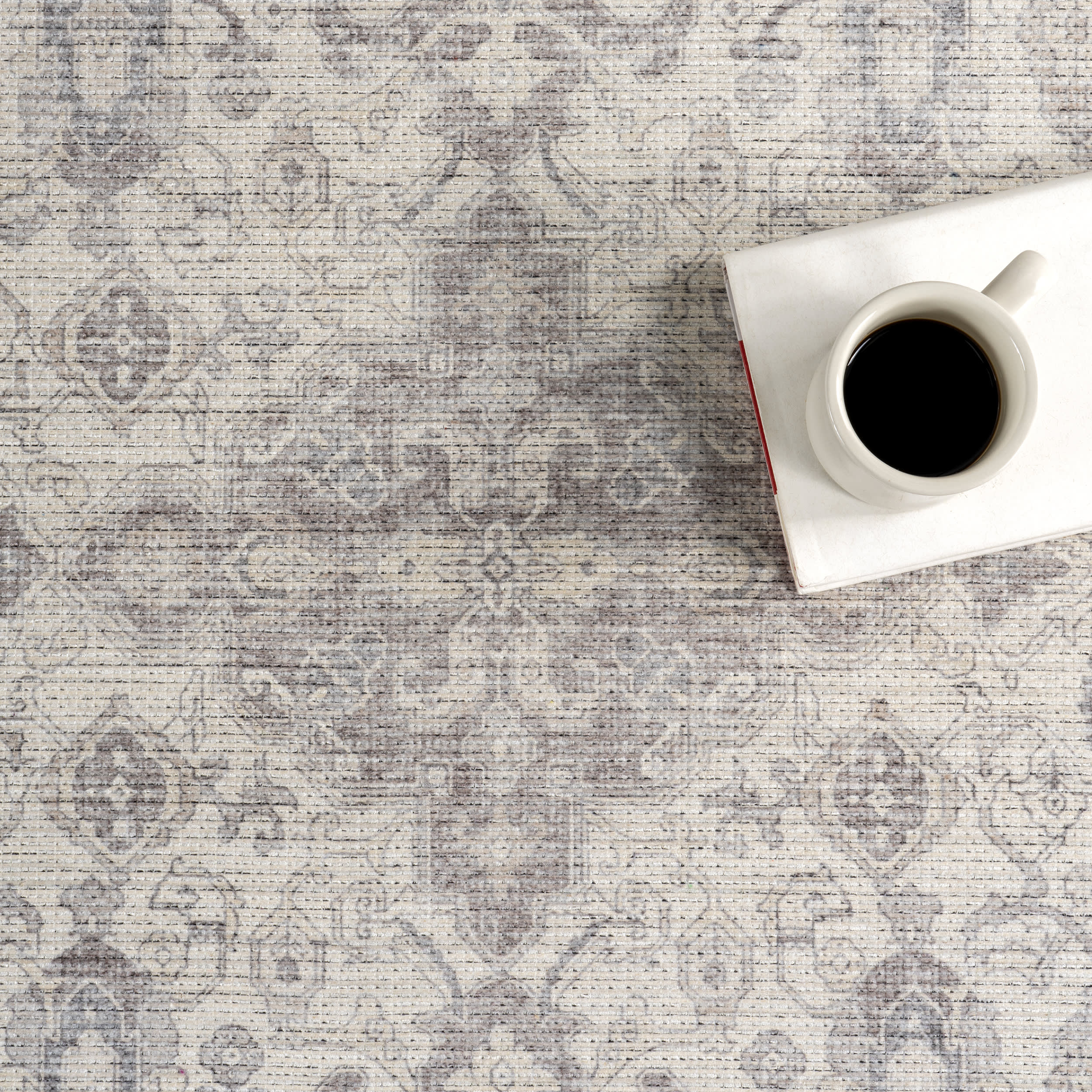 Ana Medallion Washable Rug in Beige | Soft & Durable Indoor/Outdoor Carpet for Living Room, Bedroom, or Patio