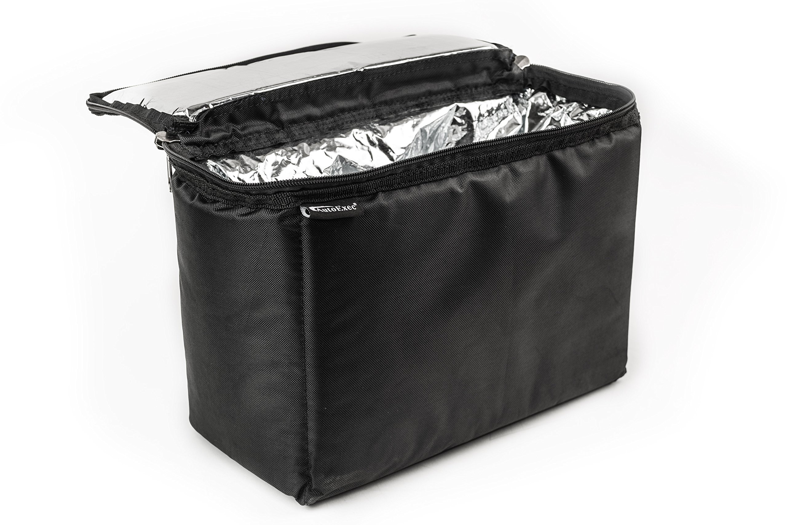 AutoExec AUE14009 Black File Tote Organizer with Insulated Cooler Bag & Tablet Case - Perfect for Office, Travel, and Business Professionals