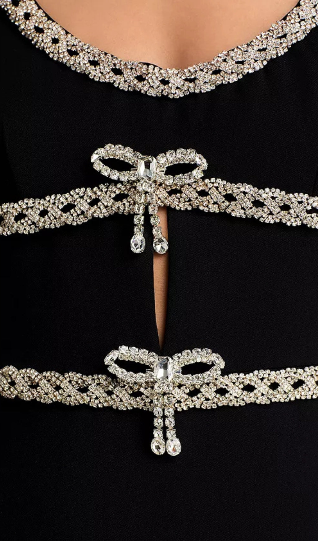Elegant Crepe Diamante Midi Dress for Women - Perfect for Parties, Weddings & Evening Events