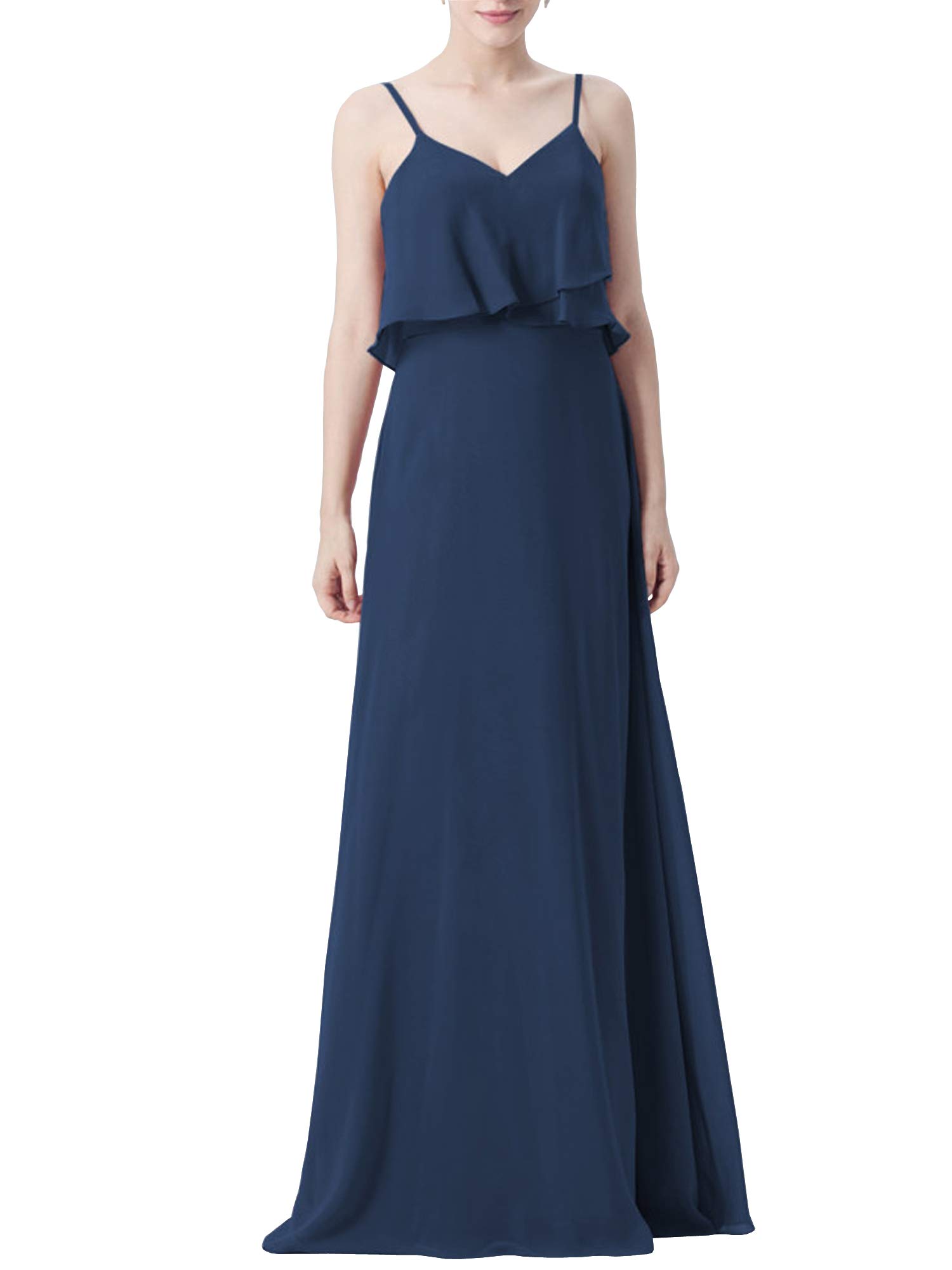 Elegant Long Bridesmaid Dresses for Wedding Party - Women's Formal Evening Gowns with Spaghetti Straps - Perfect for Weddings, Proms & Special Occasions