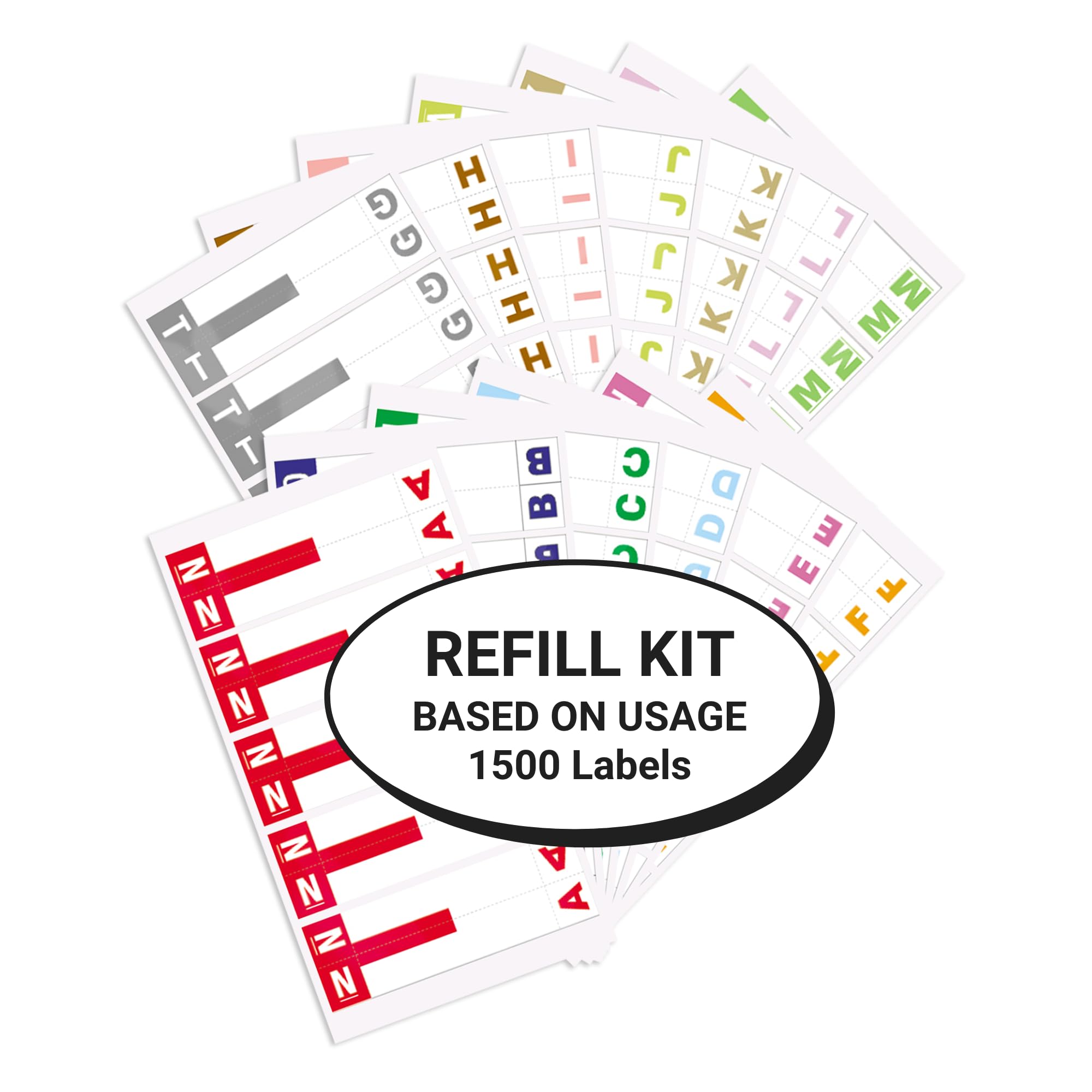 A to Z Alphabet Labels for File Folders - 1500-Piece Refill Kit | Compatible with Smead NCC & SNCC Alpha Stickers | Medical Chart Color Coding System | Perfect for Doctor Offices, Hospitals & Medical Records Organization