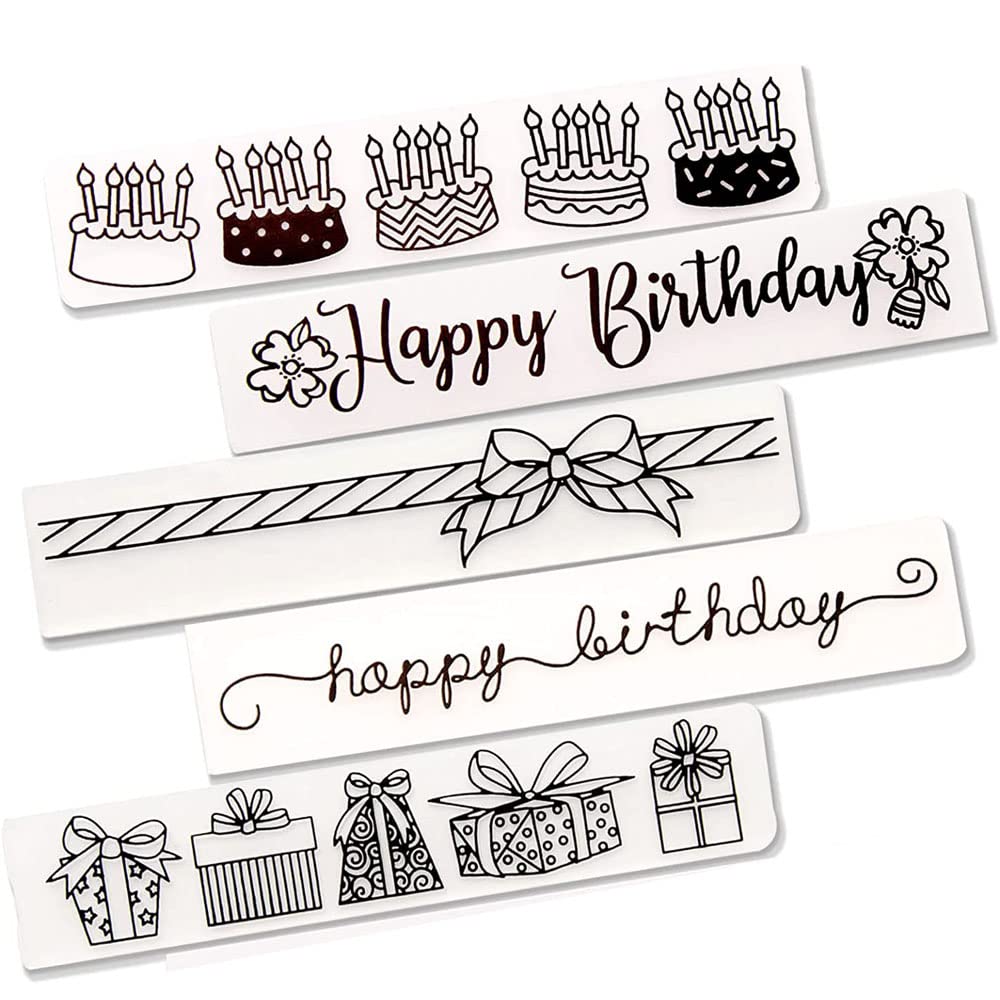 5PCS Happy Birthday Embossing Folder Templates for Card Making, Scrapbooking, DIY Crafts – Perfect for Greeting Cards, Photo Albums, and Handmade Birthday Gifts | Great for Parties, Invitations & Home Decor
