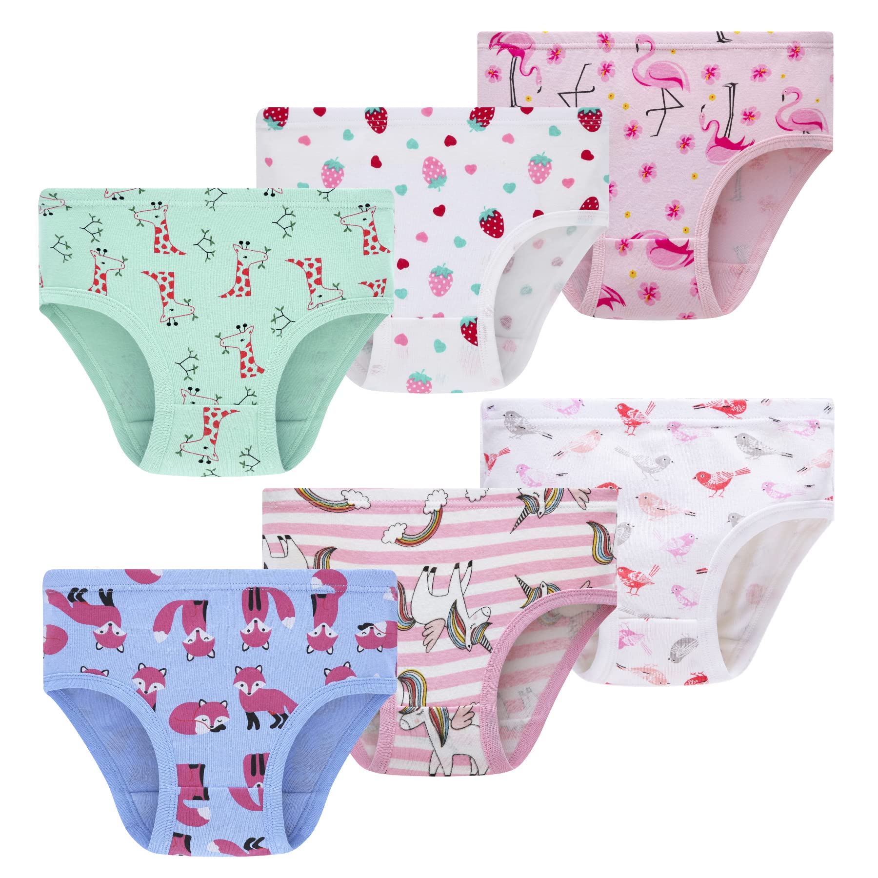 Winging Day Girls' 100% Cotton Underwear - Soft Breathable Panties for Kids & Toddlers - Perfect for School, Playtime & Everyday Comfort