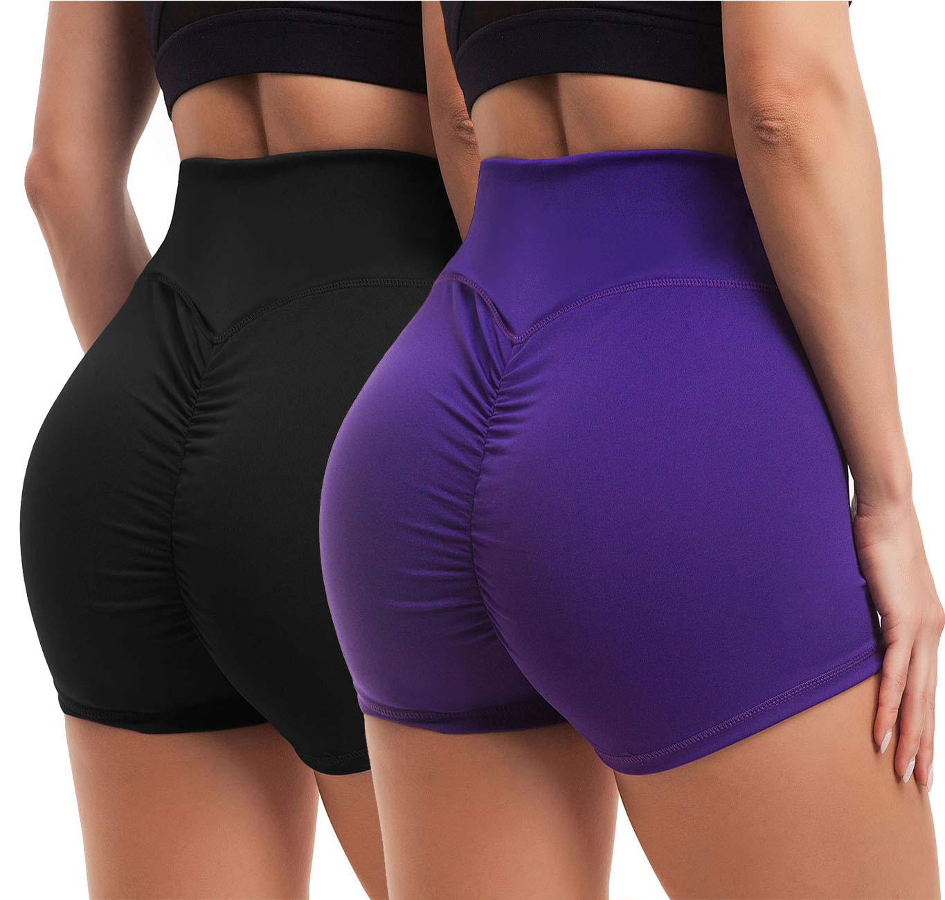 Women's High Waisted Yoga Shorts - Booty Lifting Ruched Workout Shorts for Gym, Running & Fitness | Comfortable Hot Pants for Yoga, Pilates & Activewear