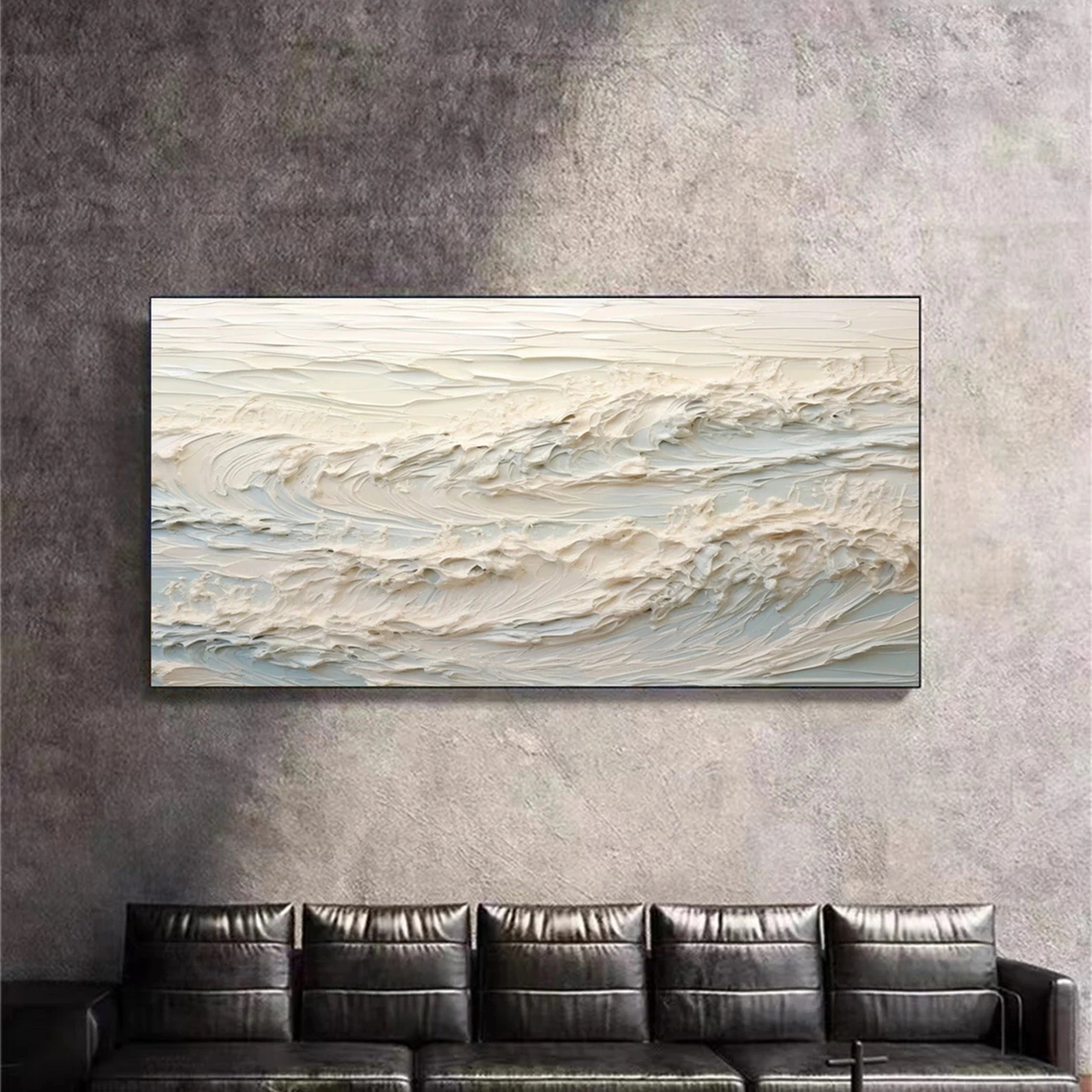 Ocean and Sky Painting #OS 072 - Handmade Canvas Wall Art for Home Decor, Office & Living Room - Coastal Landscape Artwork for Beach House & Modern Interior Design