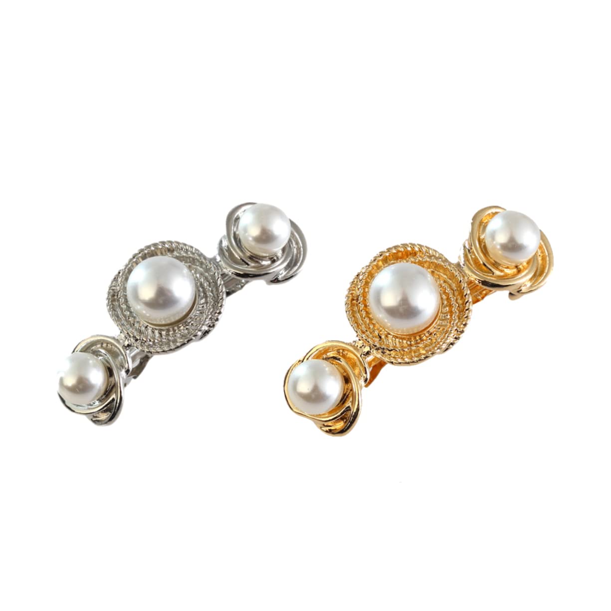 Minkissy 2pcs Spiral Pearl Hair Clips for Women - Elegant Metal French Hair Pins with Alloy Clasp & Acrylic Pearl Spring Snap | Perfect for Weddings, Parties & Everyday Hairstyles