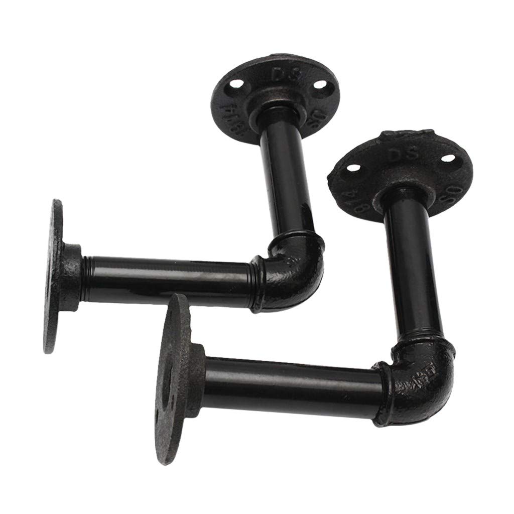 2PCS DIY Wall Mount Shelf Brackets - Flower Shelf, Water Pipe Shelf for Home Organization & Storage | Perfect for Books, Decor & Housekeeping Supplies