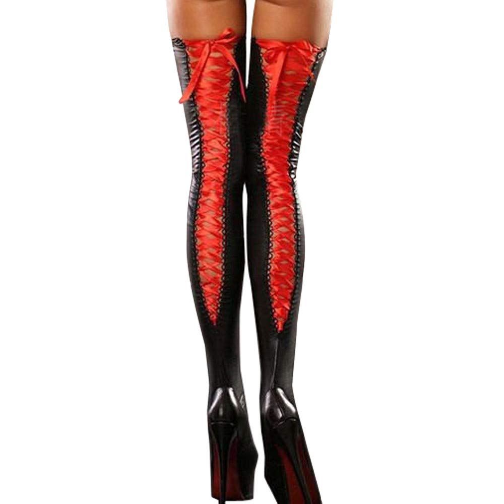 Sexy Thigh-High Lace Socks for Women - Cotton Comfort for Sports & Dress Up
