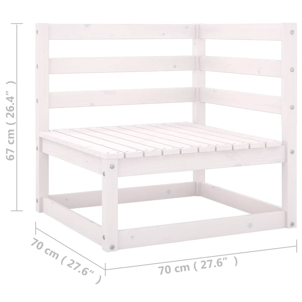 4-Seater Patio Sofa Set with Weather-Resistant Cushions - Solid Pine Wood Outdoor Furniture (White, 53.88g) - Perfect for Backyard, Garden, Poolside & Patio Relaxation