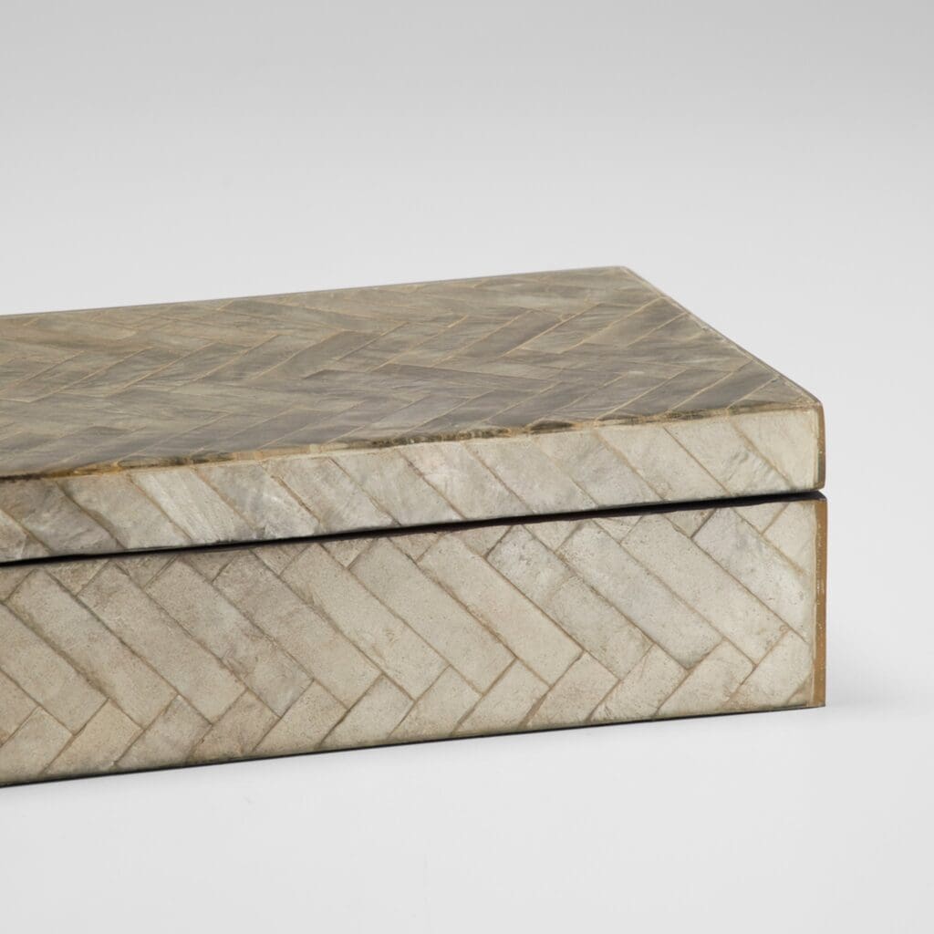 Cyan Design 11685 Triton Rectangle Decorative Storage Box - Smoke Gray, Large Size for Home Organization & Gift Wrapping