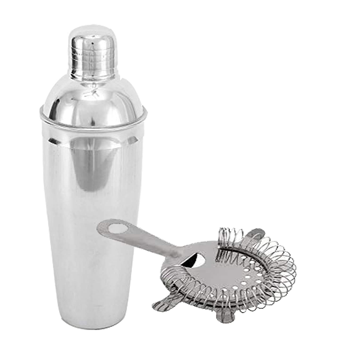 Premium Stainless Steel Silver Bar Set - 2-Piece Cocktail Shaker & Strainer Kit for Home Bartending & Professional Mixology | Perfect for Parties, Bars & Gifts