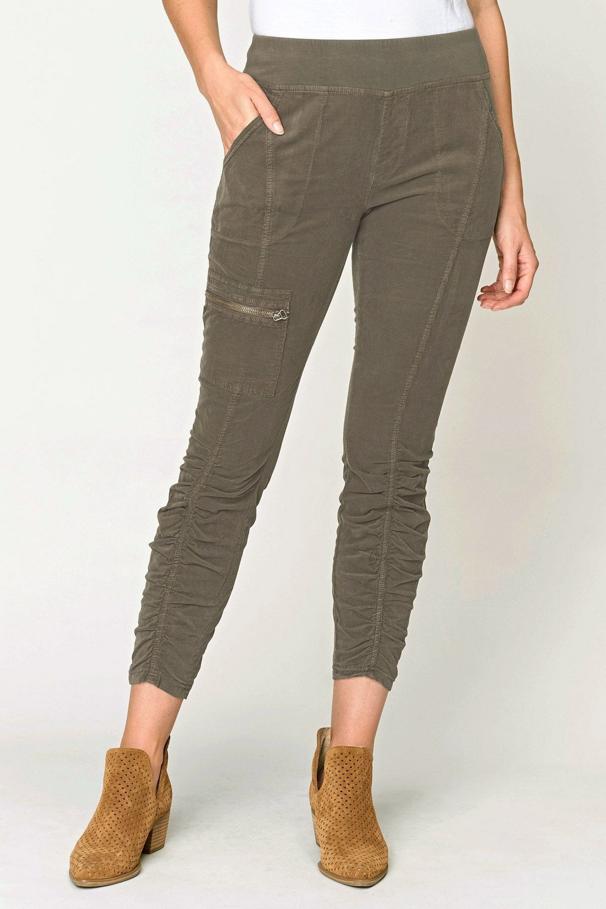 Cord Malanda Pants for Women - High Waisted Stretchy Comfortable Casual Trousers | Perfect for Work, Travel & Everyday Wear