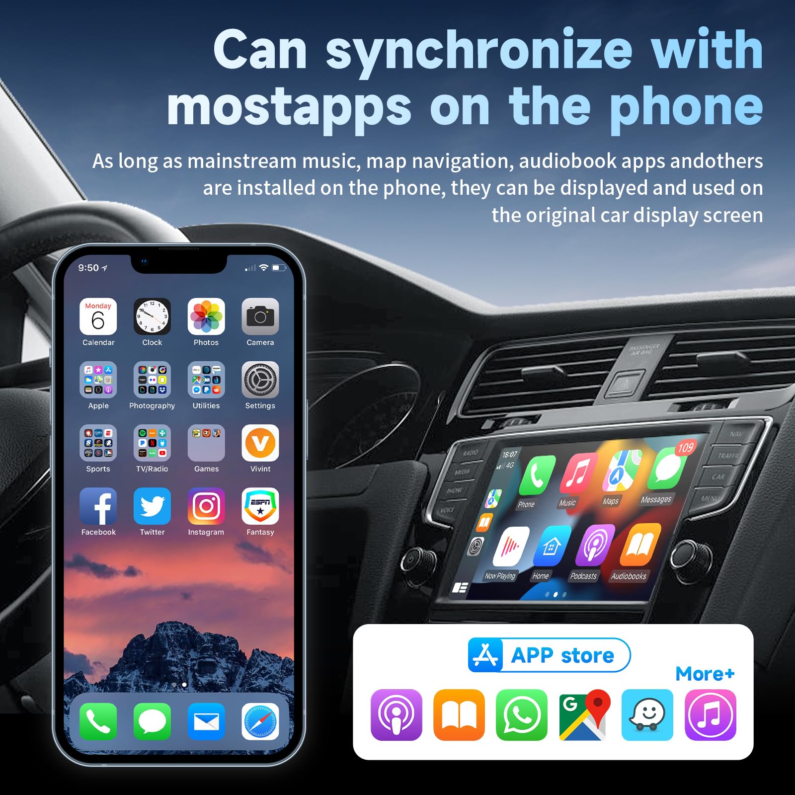 Wireless CarPlay Adapter for iPhone & Android Auto - USB Type A/C Compatible with Cars 2016+ & iOS 10+ | Plug & Play for Seamless Music, Navigation & Calls While Driving