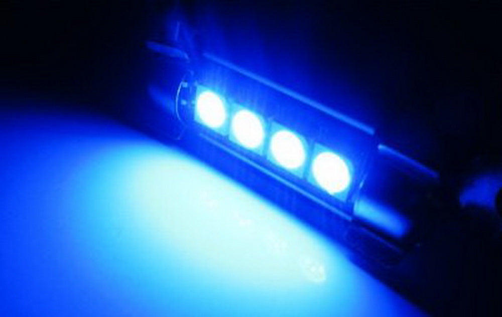 Ultra Blue 4 SMD Error Free LED Light - 578 211 2 6411 Replacement Bulb for Car Dome, Trunk & Cargo Area Lighting - Perfect for Night Visibility and Vehicle Interior Illumination