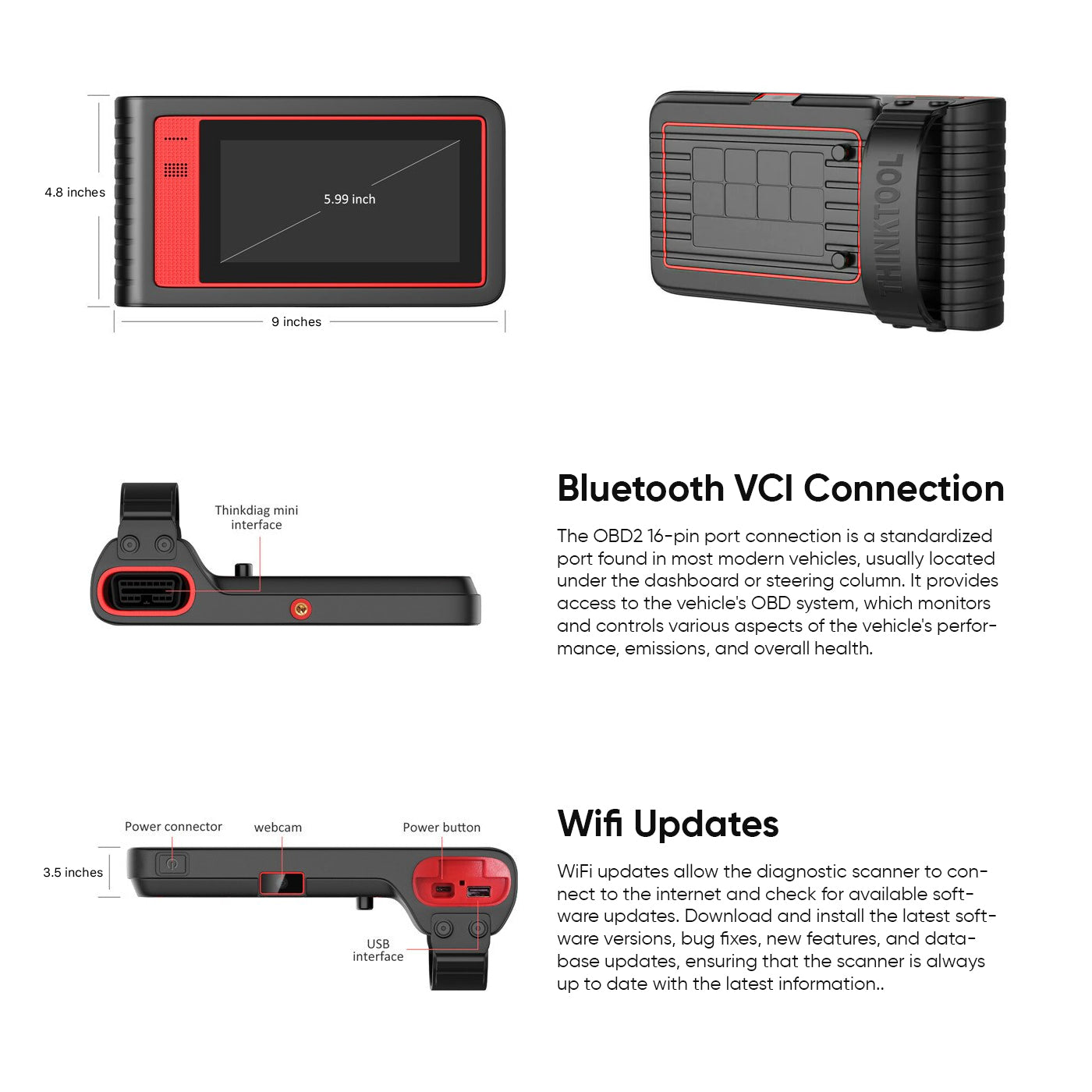 THINKTOOL MINI 6 OBD2 Scanner - Professional OE Level Full System Car Diagnostic Tool with 28 Resets & Bidirectional Scan Functions | Perfect for Mechanics, DIY Car Repairs & Vehicle Maintenance (30% OFF Limited Time)