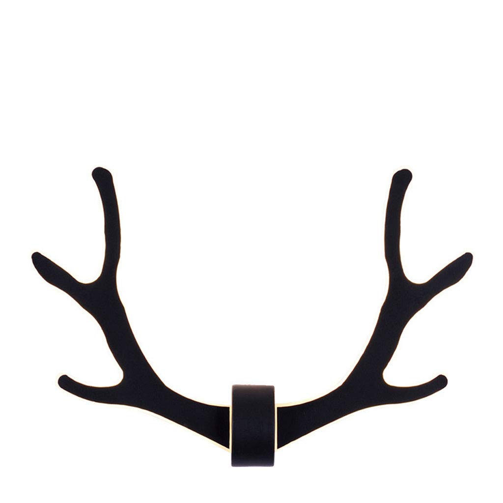Modern Antler Wall Lamp - Minimalist Deer Headlight Sconce for Bedroom & Living Room, Acrylic Black Finish - Perfect for Cozy Ambiance and Nighttime Reading