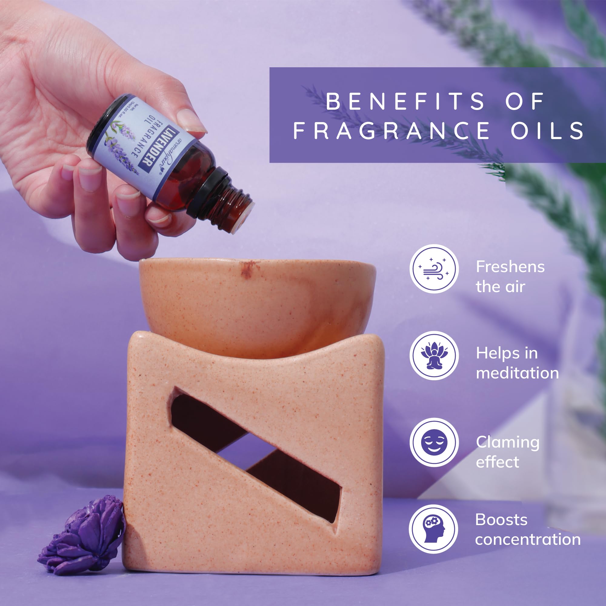 Aromahpure Lavender Essential Oil - 15ml | Premium Aromatherapy Oil for Relaxation & Meditation | IFRA Certified Fragrance Oil for Diffusers, Candles, Soaps & Home Scenting | Perfect for Stress Relief, Yoga & Bedtime Relaxation