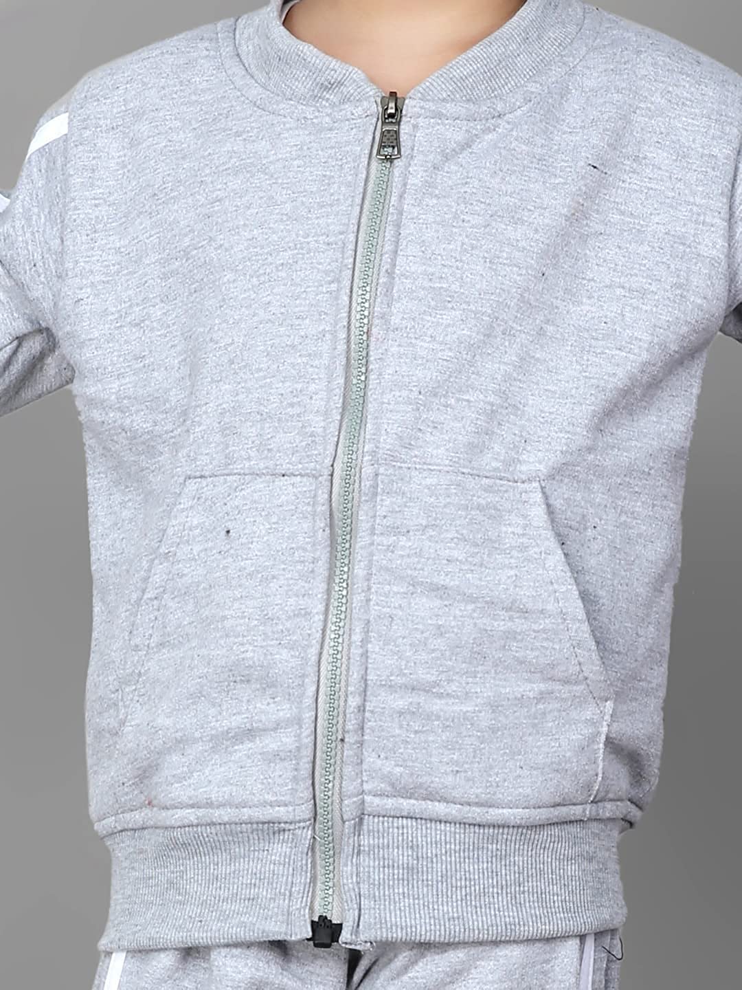 Ameeha Stylish Kids Striped Tracksuit for Boys & Girls (4-5 Years) - Grey | Comfortable Athletic Wear for Playtime & School Activities