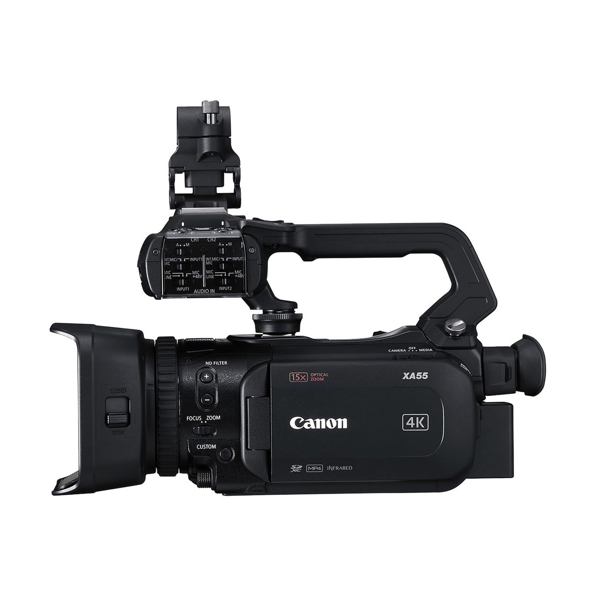 Canon XA55 Professional UHD 4K Camcorder with 1.0-inch CMOS Sensor, 15x Optical Zoom & Dual Pixel AF - Perfect for Wedding Videography, Documentary Filming and Live Event Recording