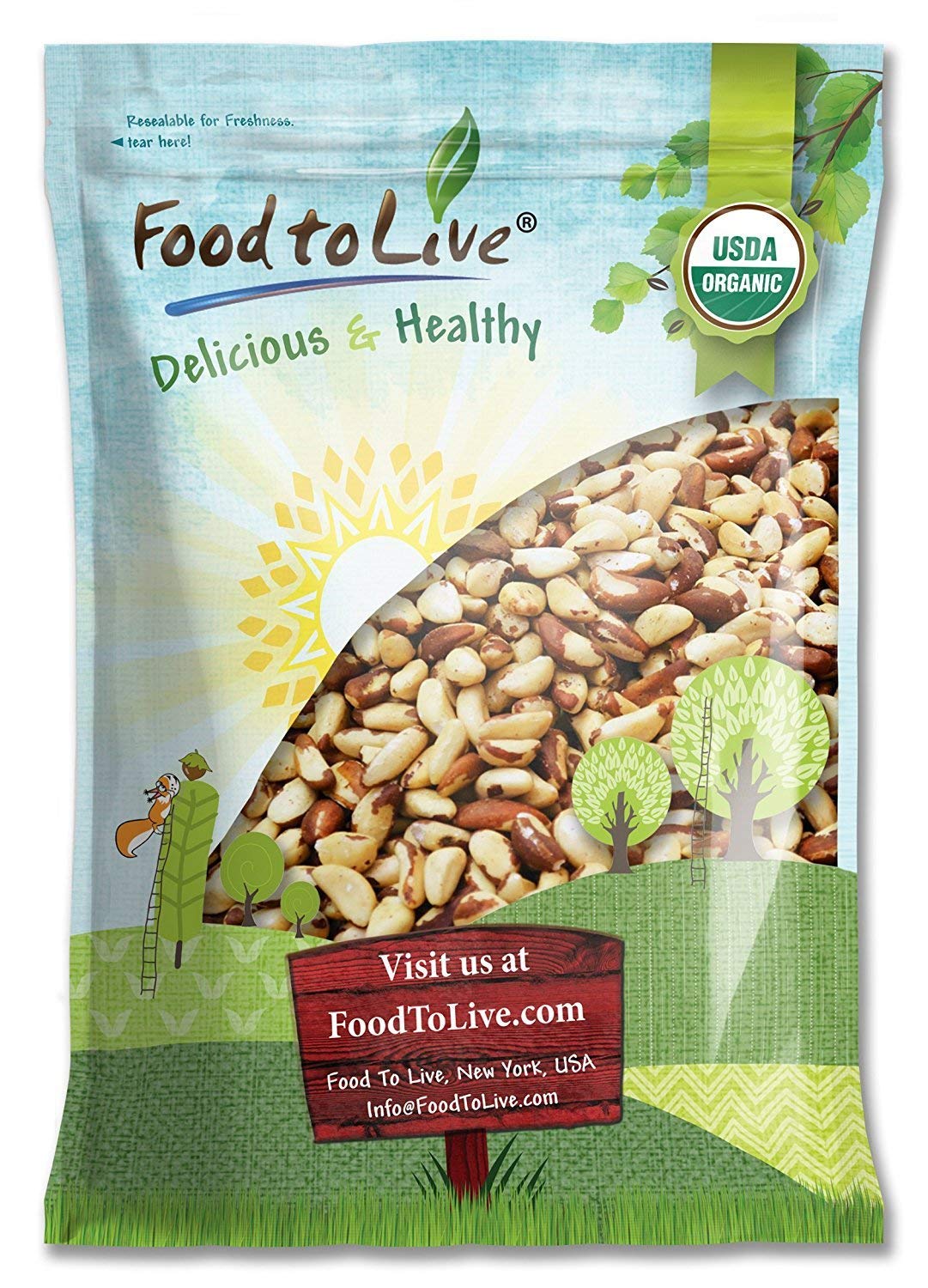 Organic Brazil Nuts 12 Pounds - Raw, Whole, No Shell, Non-GMO, Unsalted, Kosher, Vegan, Keto & Paleo Friendly - Bulk Snacks, Trail Mix Ingredient - Rich in Selenium - Perfect for Healthy Snacking, Baking & Energy Boosting