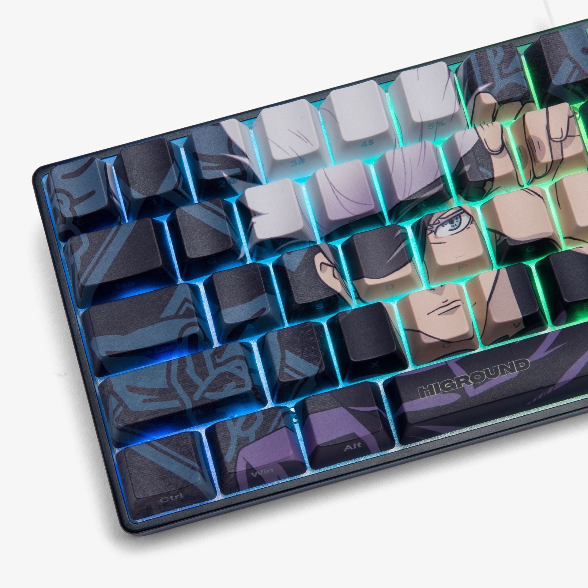 JJK x HG Basecamp 65 Mechanical Keyboard - Gojo Satoru Theme Custom Gaming Keyboard with RGB Backlit | Perfect for Anime Fans, Esports & Office Work