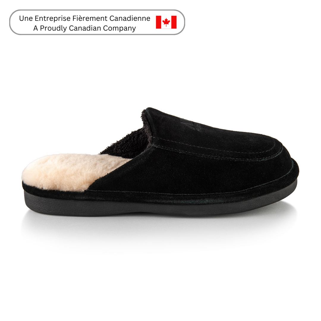 Men's Comfortable Black Slippers for Todd - Soft Indoor House Shoes for Relaxing at Home, Lounging & Casual Wear