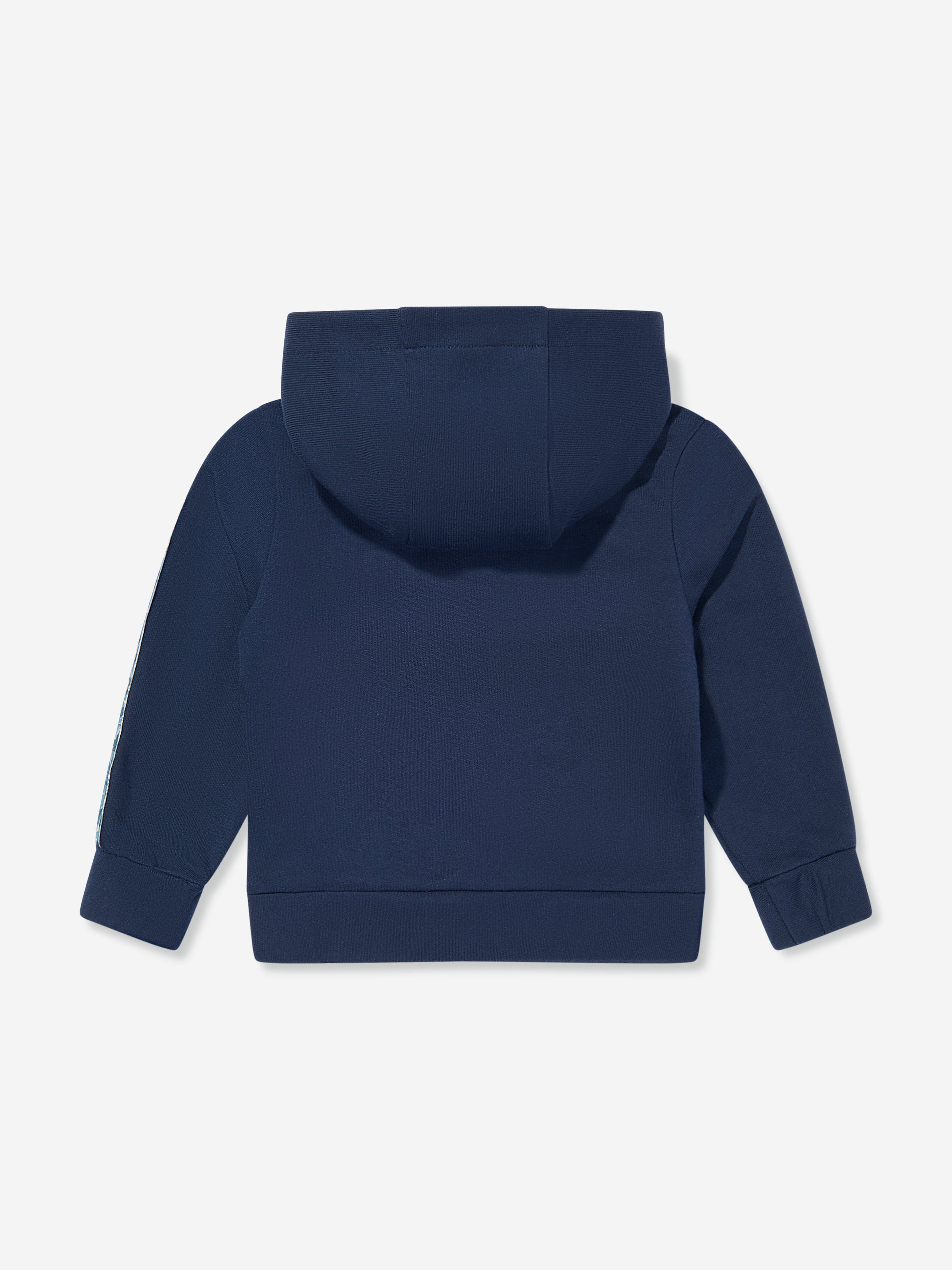 **Baby Boys Navy Logo Zip-Up Hoodie - Soft & Comfortable Pullover for Toddlers - Perfect for Playdates, School & Outdoor Activities**