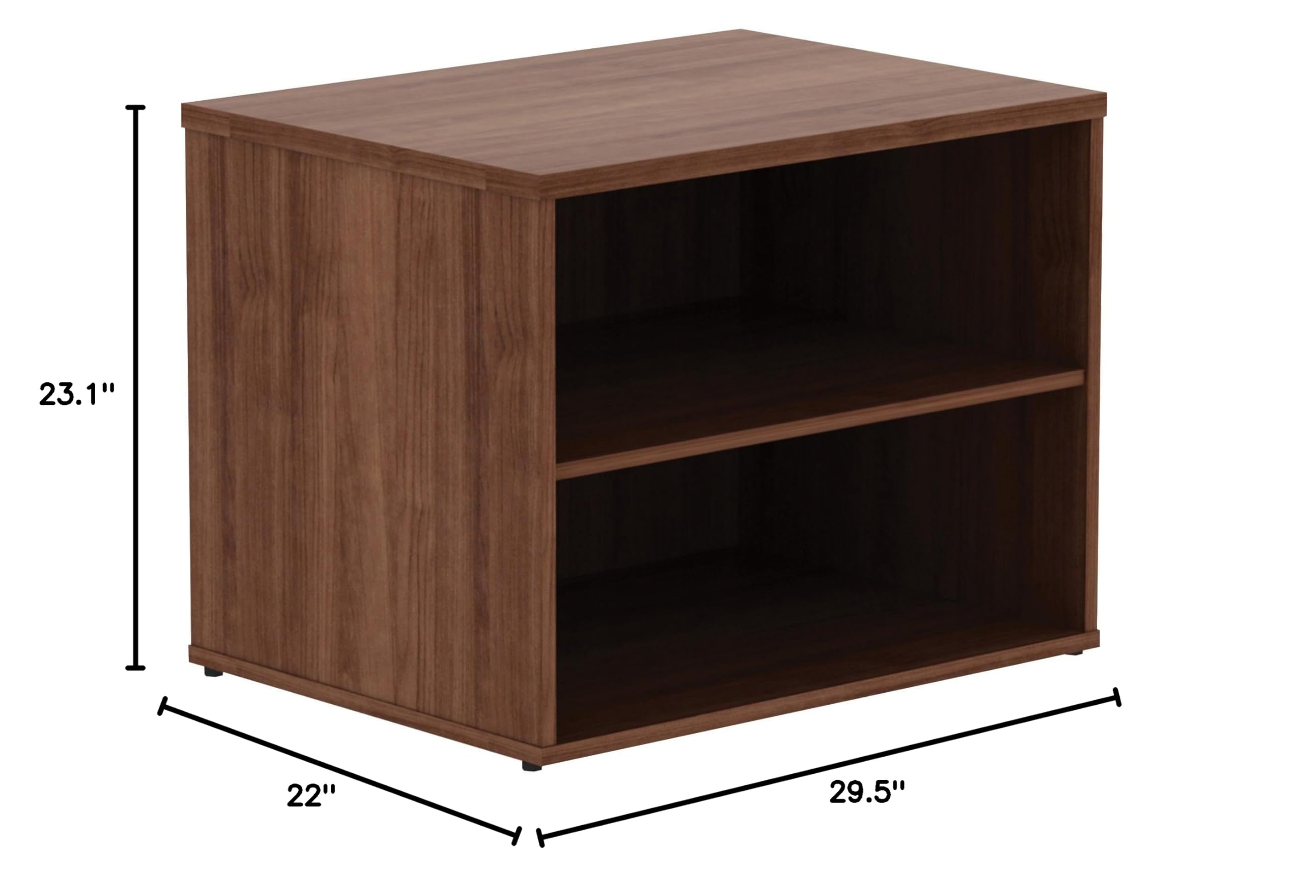 Lorell Walnut File Storage Cabinet Credenza - Wooden Office Organizer with File Drawers for Home & Business Use - Perfect for Storing Documents, Folders, and Office Supplies