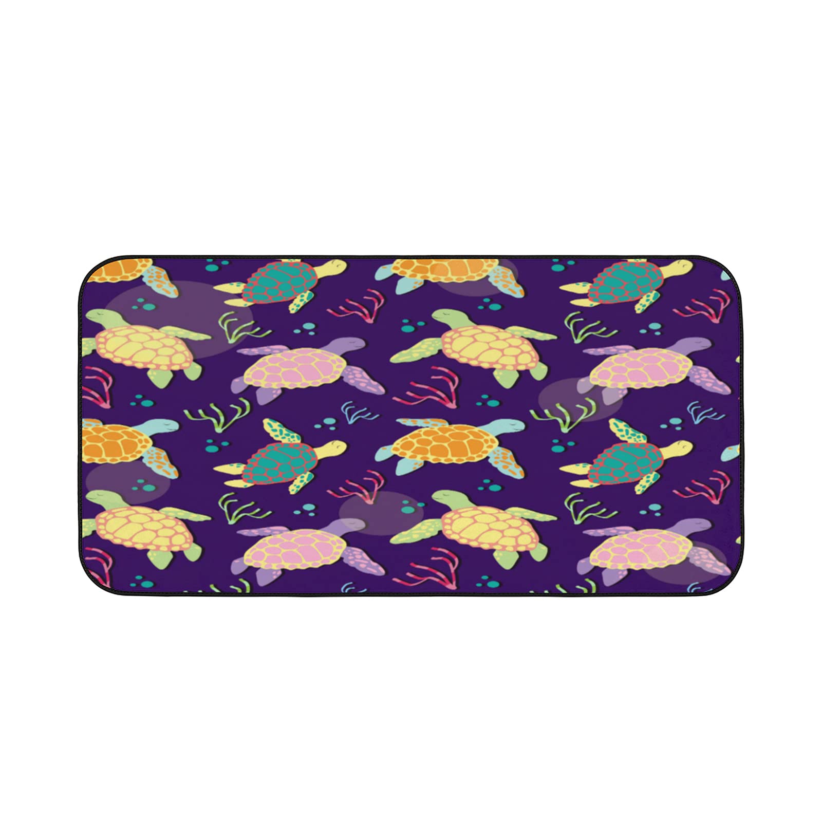 Colorful Sea Turtle Anti-Fatigue Kitchen Mat - Non-Slip Cushioned Floor Rug for Standing Comfort (20