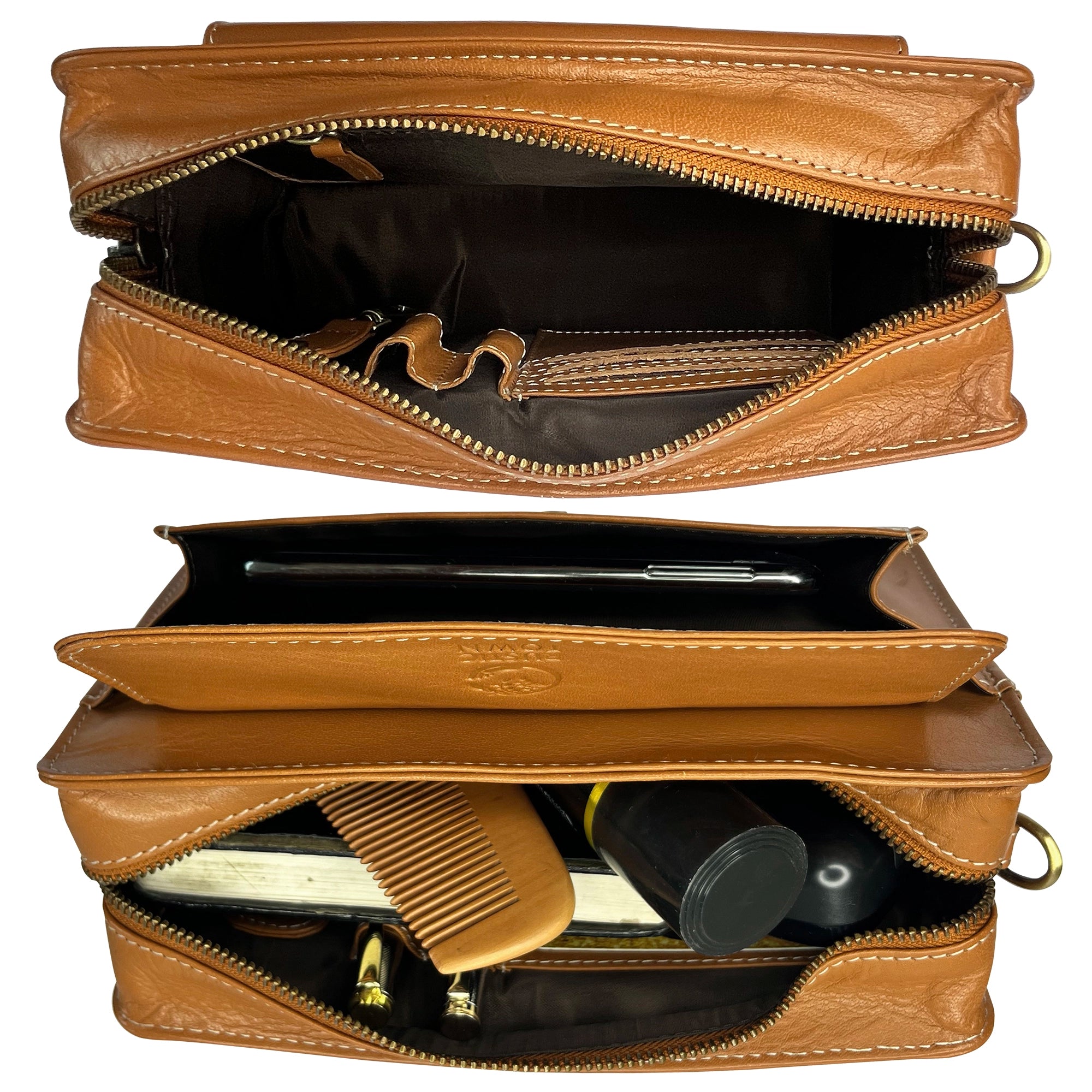 Premium Genuine Leather Men's Clutch Bag - Slim Travel Wallet & Wristlet Handbag for Business, Dating & Night Out