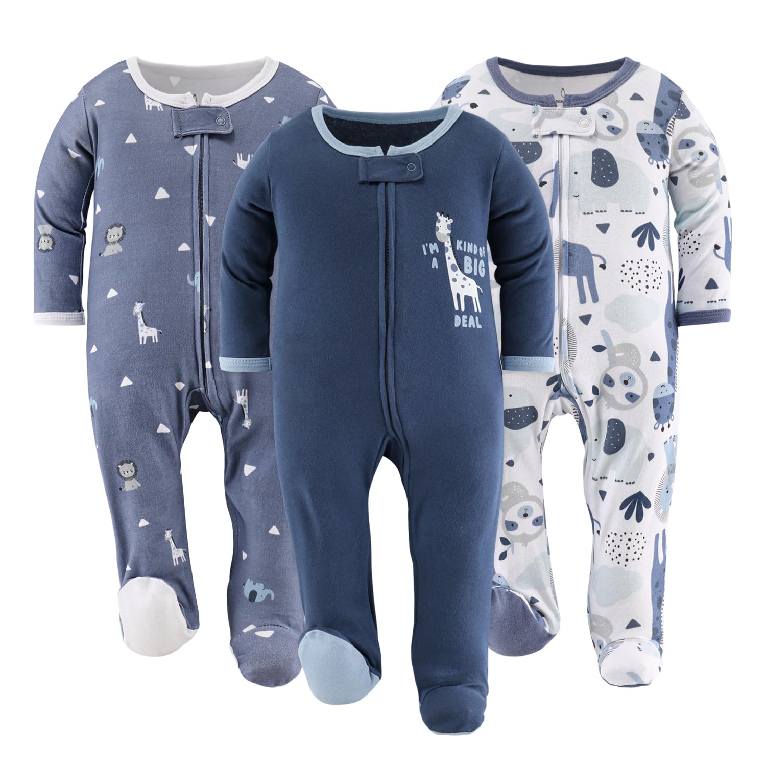 The Peanutshell Baby Boy Sleepers - Soft Cotton Sleep & Play Pajamas for Newborn to 9 Months (0-3M, 3-6M, 6-9M) - Cozy Infant Pjs for Nighttime & Daytime Wear