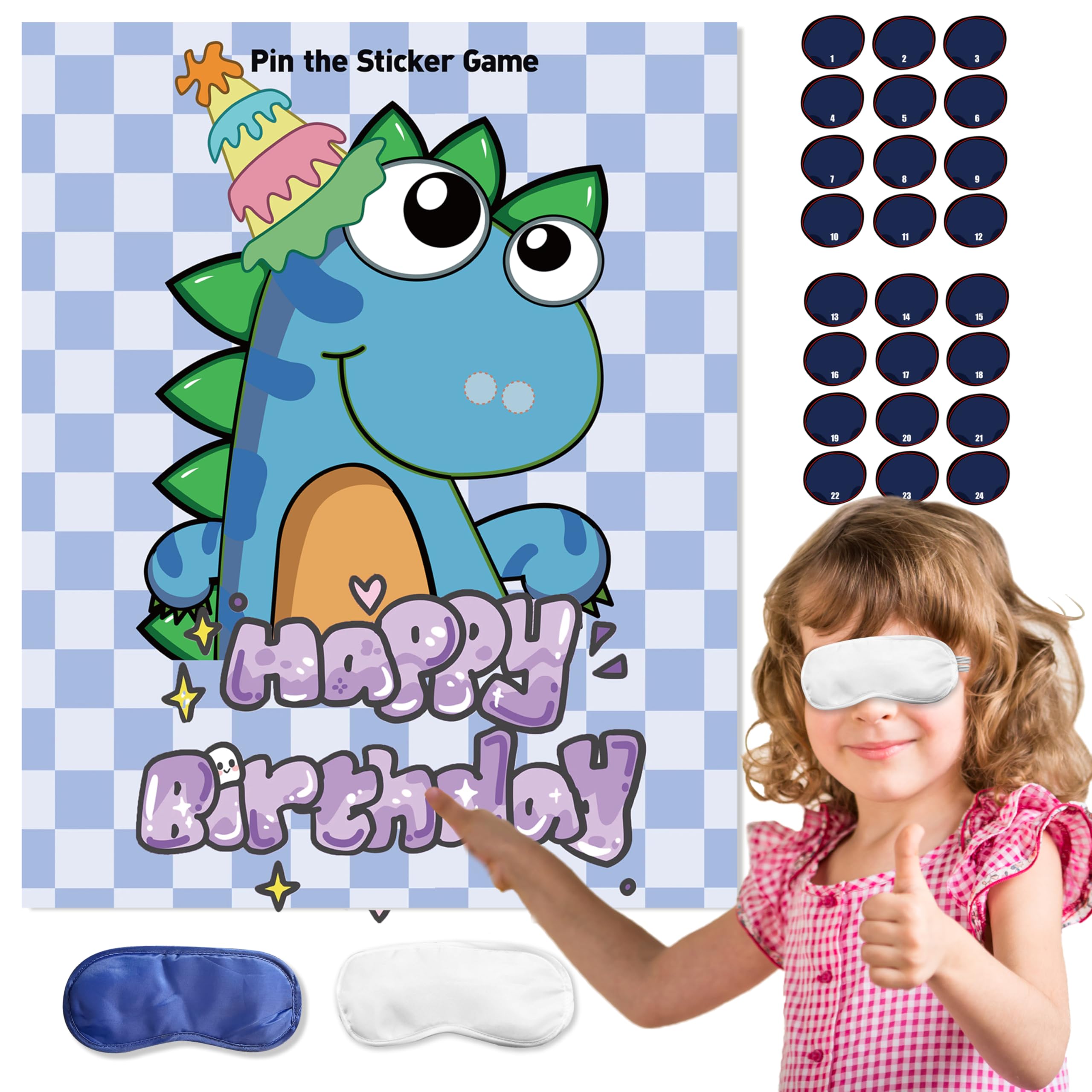 Blue Cartoon Theme Birthday Party Decorations & Games for Kids - Pin The Nose Game for Boys & Girls - Fun Party Supplies & Favors - Perfect for Kids' Birthday Parties, Classroom Activities & Family Gatherings