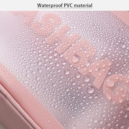 Waterproof Cosmetic Makeup Organizer Travel Case - Zippered Toiletry Bag for Women | Portable Makeup Pouch for Travel, Gym & Daily Use (Small, Pink)