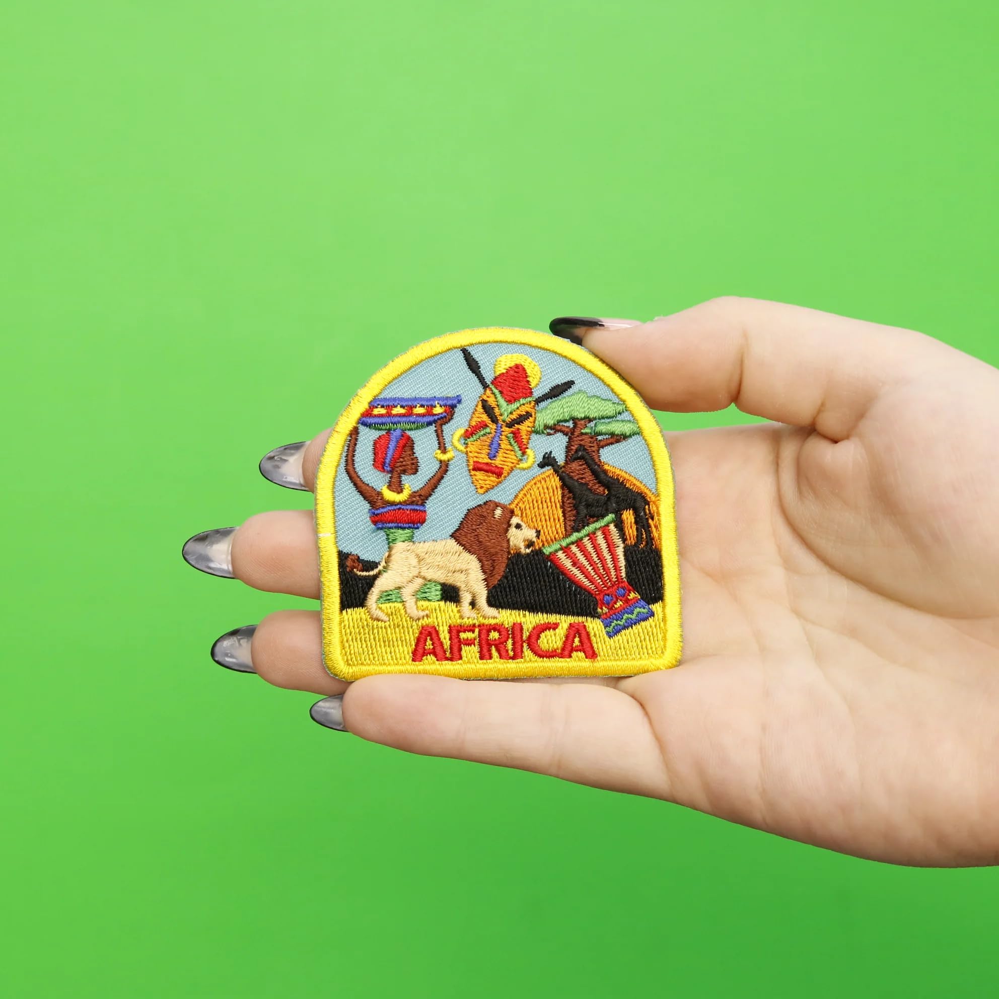 Africa Travel Patch - Embroidered Iron On Patch for Country, Desert & Culture - Perfect for Backpacks, Jackets & DIY Crafts