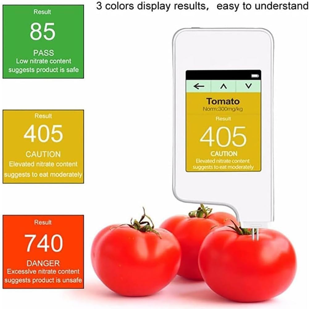 6-in-1 Food Safety Tester - Nitrate Detector, Pesticide Residue Analyzer, Radiation Meter for Water, Fresh Meat, Fruits & Vegetables | Home & Restaurant Use