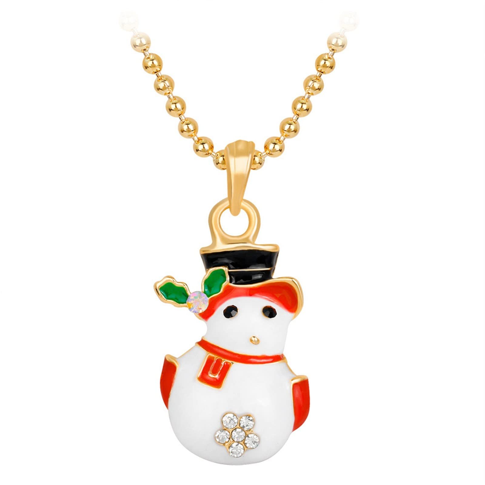 Johtae Christmas Drop Pendant Necklace - Elegant Layered Holiday Jewelry for Women, Perfect for Christmas Parties & Festive Gift Giving