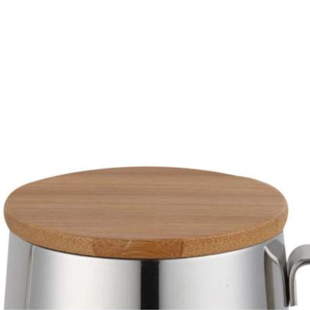 Premium 12oz/350ml Stainless Steel Gooseneck Pour Over Coffee Kettle - Long Narrow Spout for Precise Pouring - Wooden Lid - Perfect for Specialty Coffee Brewing & Tea Making at Home or Cafe